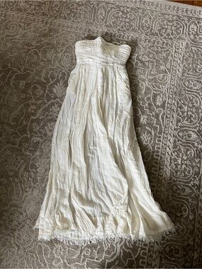 Free People Strapless Maxi Dress in Ivory White